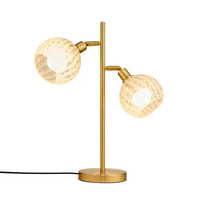 Glass Shade Table Lamp - Gold