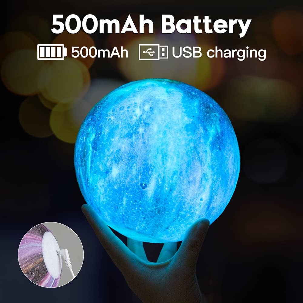 Moon Lamp Galaxy Lamp 5.9 inch 16 Colors LED 3D Moon Light