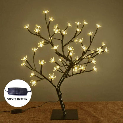 18 Inch Cherry Blossom Bonsai Tree, 48 LED Lights