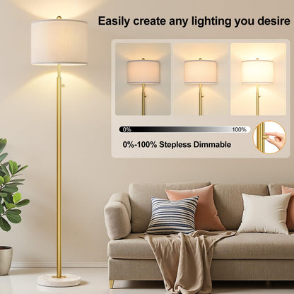 Dimmable Gold Floor Lamps , 11W LED Bulb Included, Modern Standing Lamp