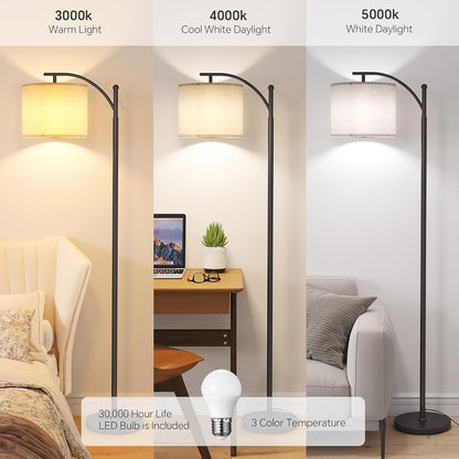 Arc Floor Lamp,Modern Floor Lamp with 9W 3 Color Temperatures Bulb