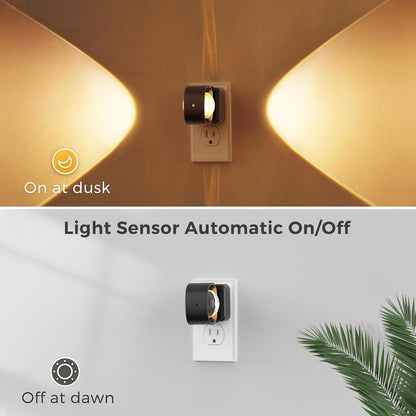 Night Light Projector, Night Lights Plug into Wall, Dusk to Dawn Sensor, 180°Rotating Nightlight for Kids