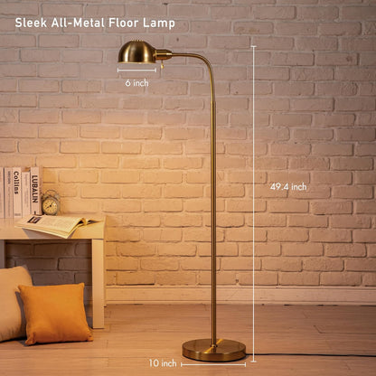 Adjustable Floor Lamp with Flexible Gooseneck and Rotatable Shade, E26 Socket, 10-Inch Base