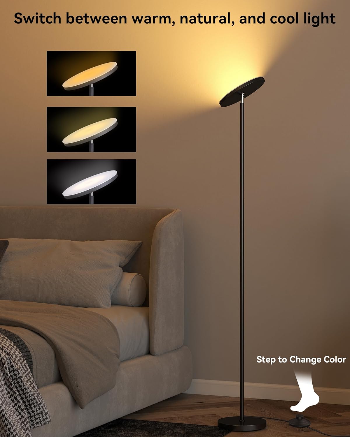 LED Floor Lamp  with Remote & Foot Switch