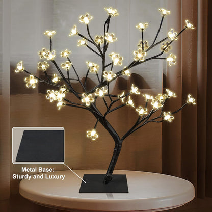 18 Inch Cherry Blossom Bonsai Tree, 48 LED Lights