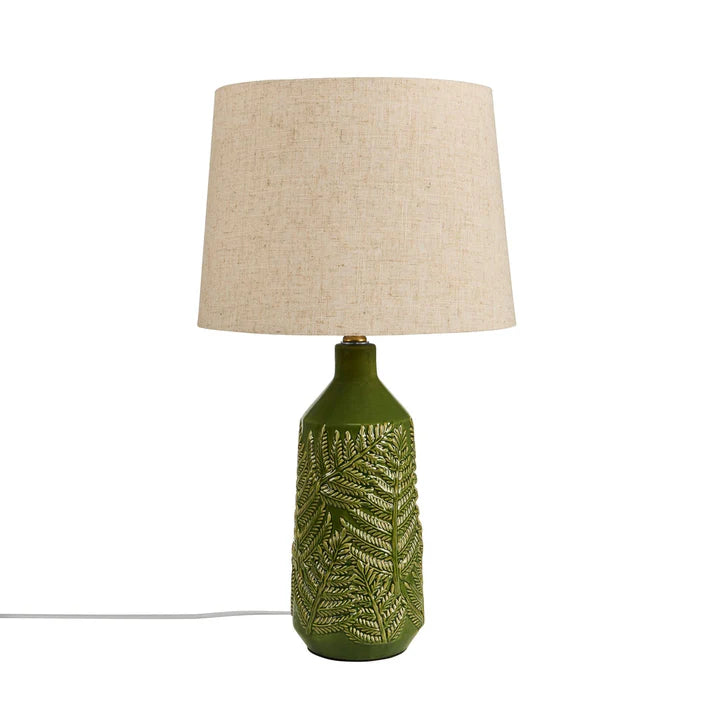 Fern Ceramic Textured Table Lamp - Green