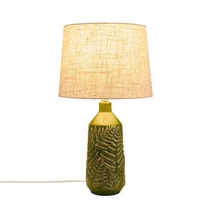Fern Ceramic Textured Table Lamp - Green