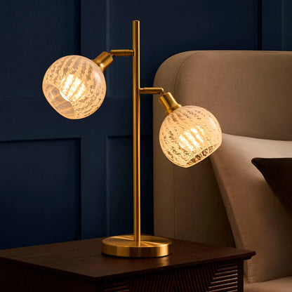 Glass Shade Table Lamp - Gold