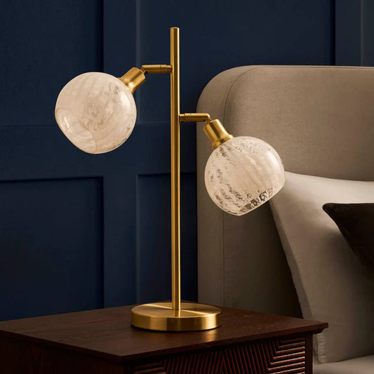 Glass Shade Table Lamp - Gold