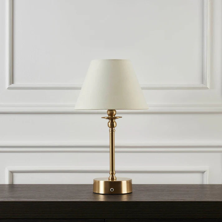 Ornate LED Rechargeable Wireless Lamp - Brass