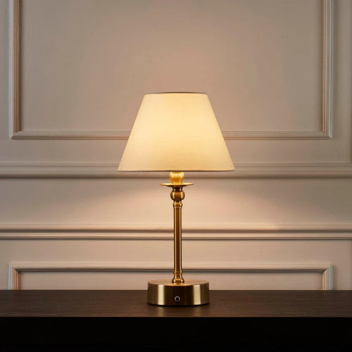 Ornate LED Rechargeable Wireless Lamp - Brass