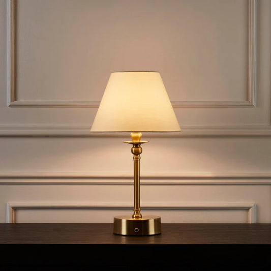 Ornate LED Rechargeable Wireless Lamp - Brass