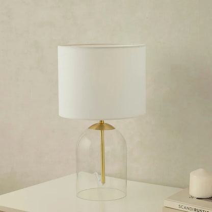 Clear Glass Table Lamp - Gold