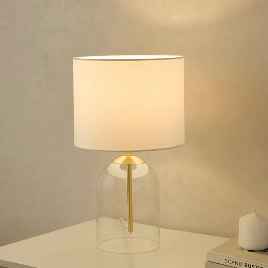 Clear Glass Table Lamp - Gold